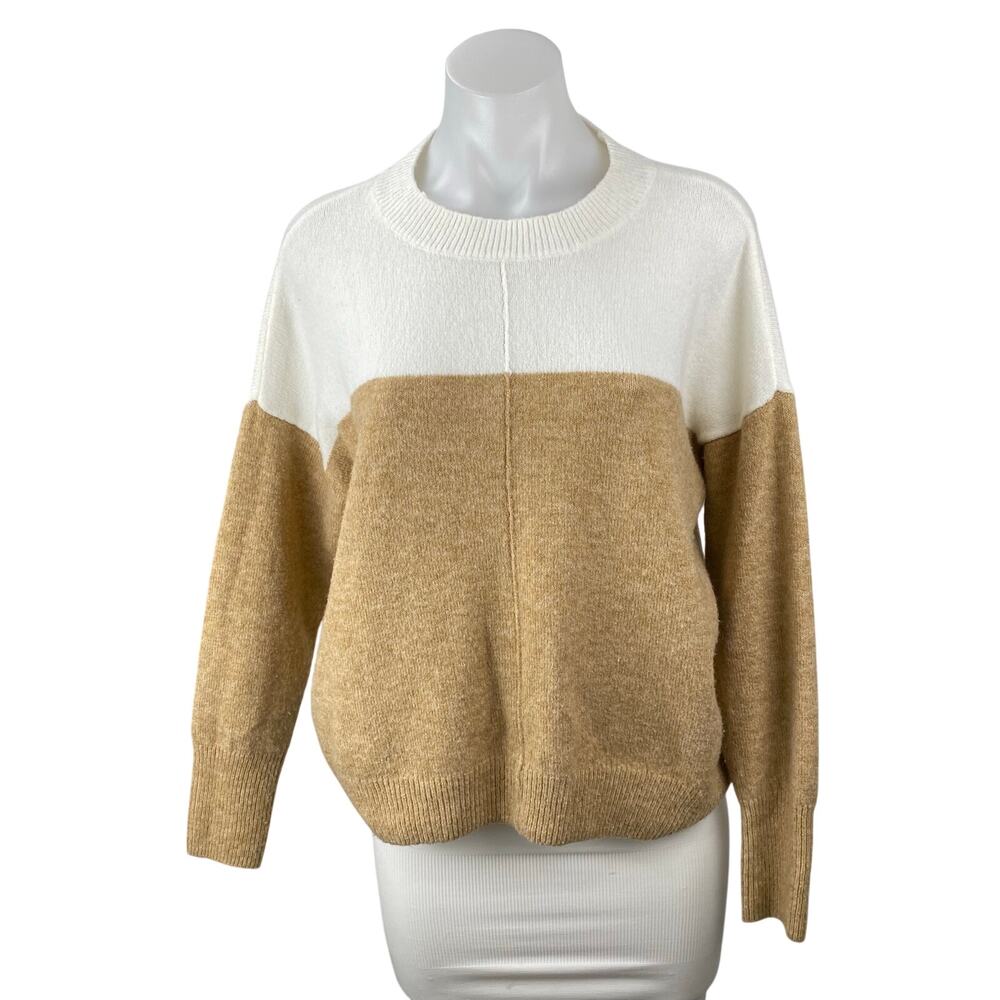 Vince Camuto Women's Color Block Crew Neck Long Sleeve Sweatshirt Sweater Top S
